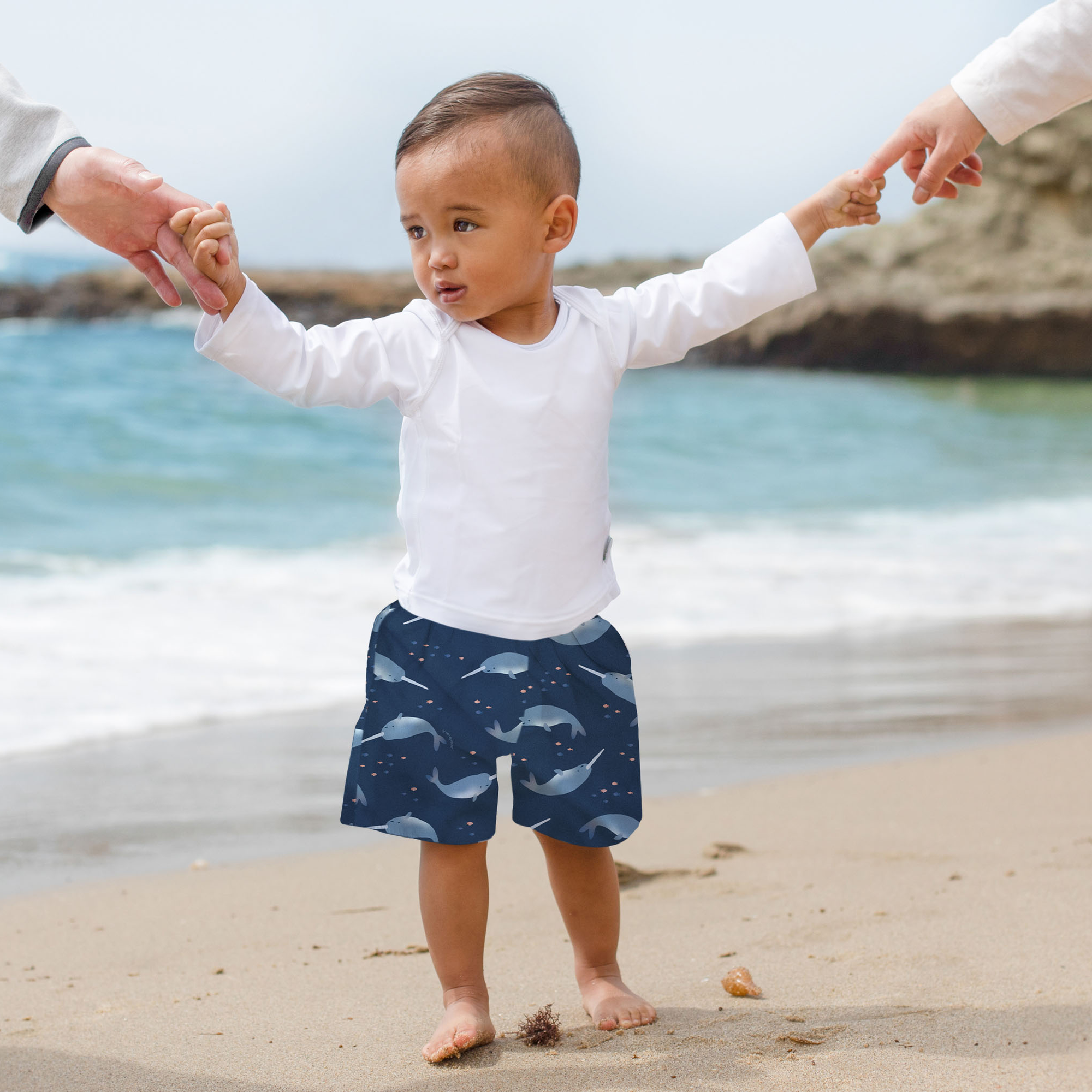 Eco Trunks with Built-in Reusable Absorbent Swim Diaper