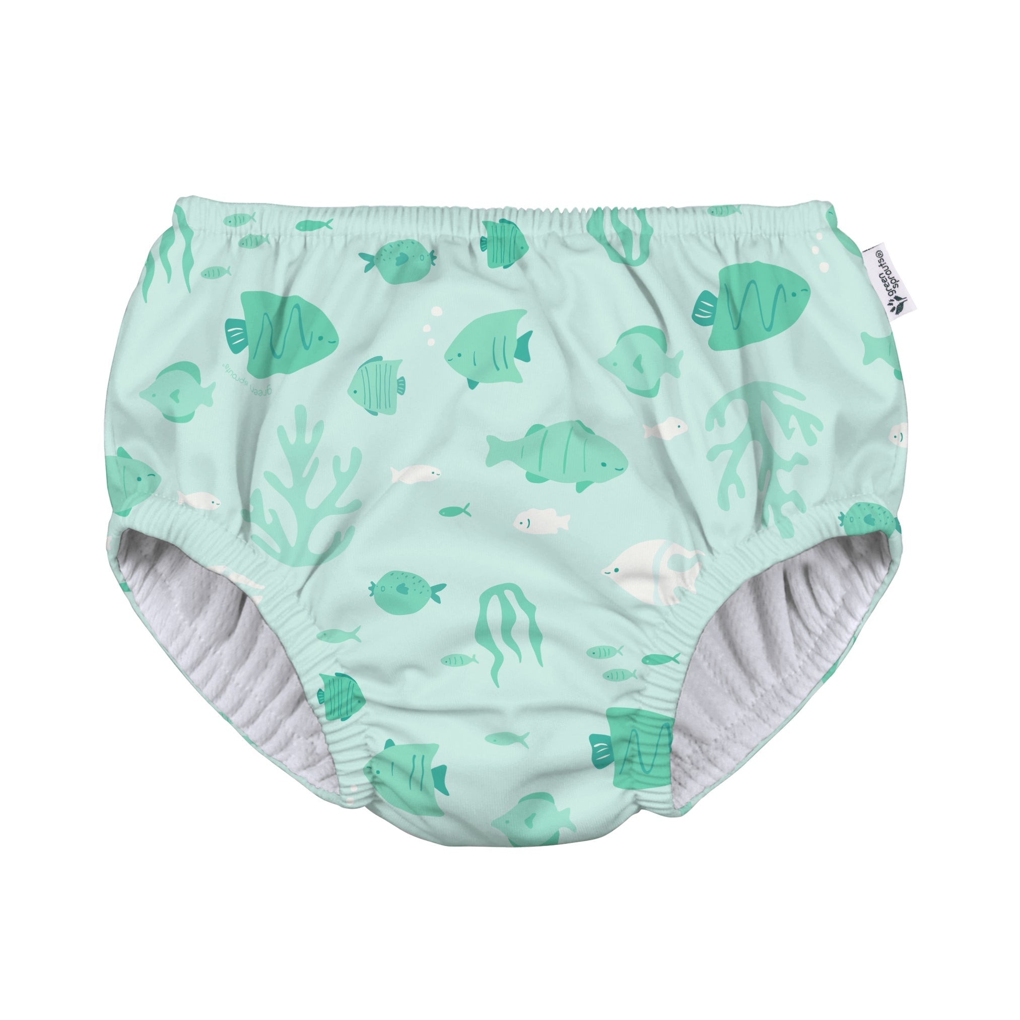 I Play. By Green Sprouts Reusable Baby Swim Diaper - Snap Closure, White, Size 3T