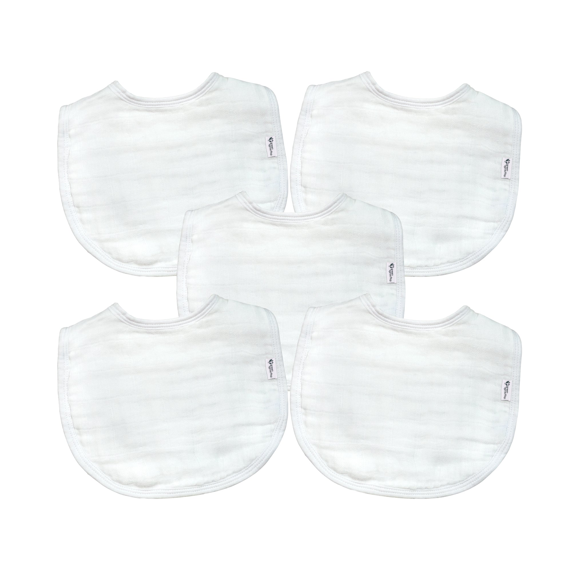 Organic Cotton Muslin Bibs (5 pack)