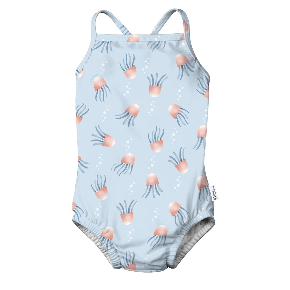 Green Sprouts Baby Girl 2 Piece Bow Tankini With Snap Reusable Absorbent Swim Diaper