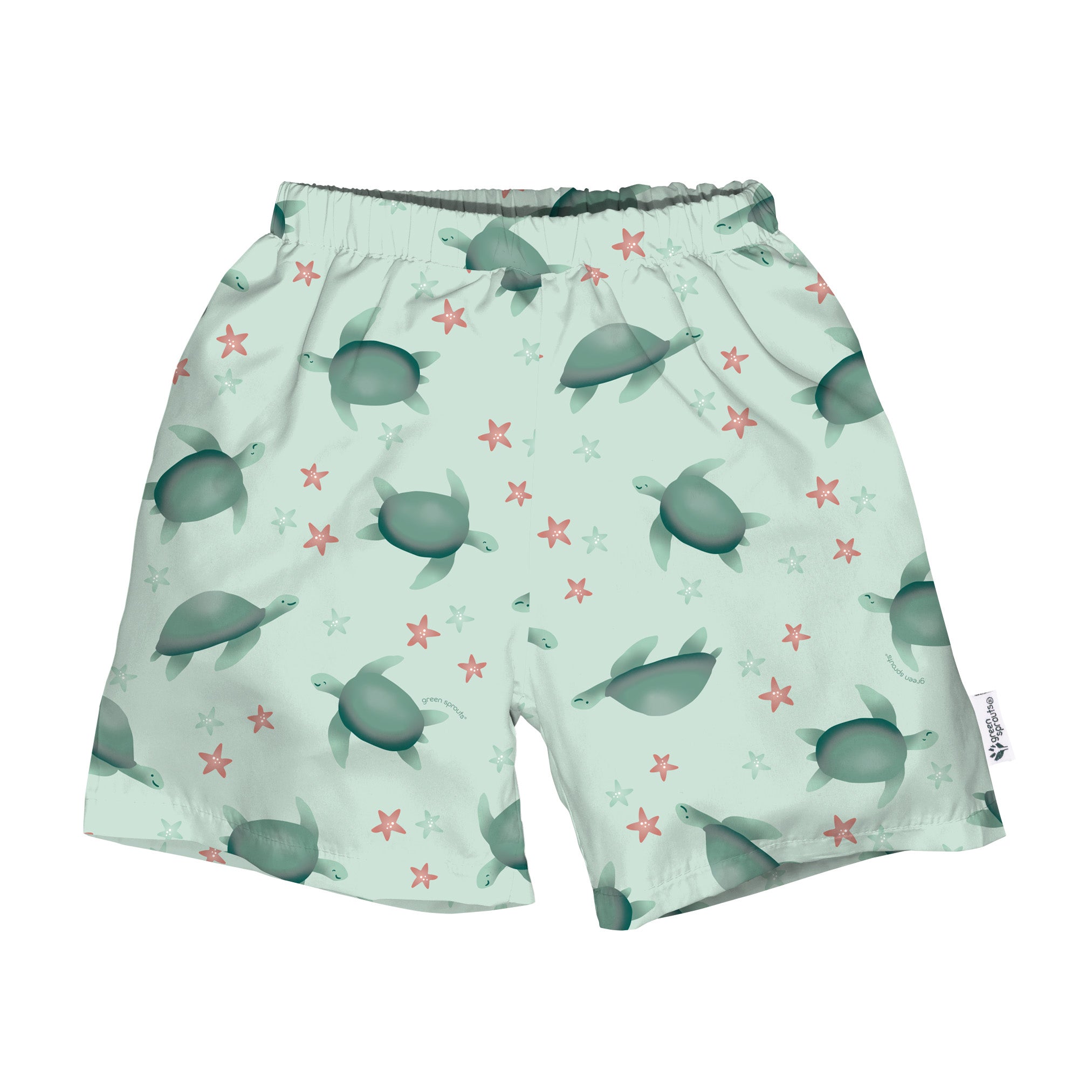 Eco Trunks with Builtin Reusable Absorbent Swim Diaper green sprouts