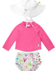 REUSABLE SWIM DIAPER & RASHGUARD & HAT SET