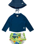 REUSABLE SWIM DIAPER & RASHGUARD & HAT SET