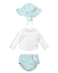 REUSABLE SWIM DIAPER & RASHGUARD & HAT SET