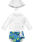 REUSABLE SWIM DIAPER & RASHGUARD & HAT SET