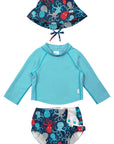 REUSABLE SWIM DIAPER & RASHGUARD & HAT SET