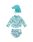 REUSABLE SWIM DIAPER & RASHGUARD & HAT SET