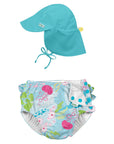 ECO SNAP SWIM DIAPER & FLAP HAT SET