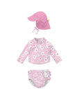 REUSABLE SWIM DIAPER & RASHGUARD & HAT SET
