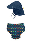 ECO SNAP SWIM DIAPER & FLAP HAT SET