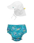 ECO SNAP SWIM DIAPER & FLAP HAT SET