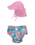 ECO SNAP SWIM DIAPER & FLAP HAT SET