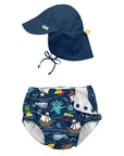 ECO SNAP SWIM DIAPER & FLAP HAT SET