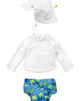 REUSABLE SWIM DIAPER & RASHGUARD & HAT SET