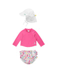 REUSABLE SWIM DIAPER & RASHGUARD & HAT SET