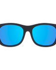 Jet Black Navigator | Polarized Cobalt Blue Mirrored Lenses