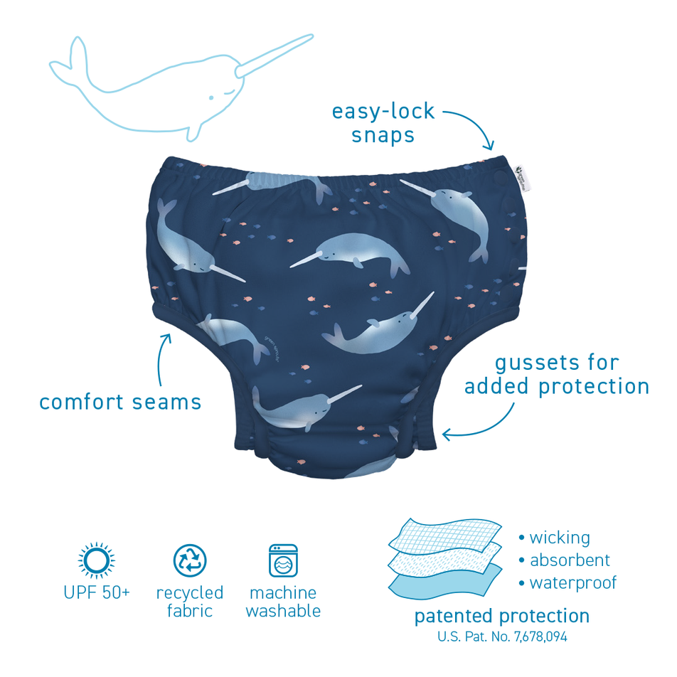Eco Snap Swim Diaper Solids Green Sprouts