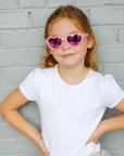 Frosted Pink Heart | Polarized Purple Mirrored Lenses