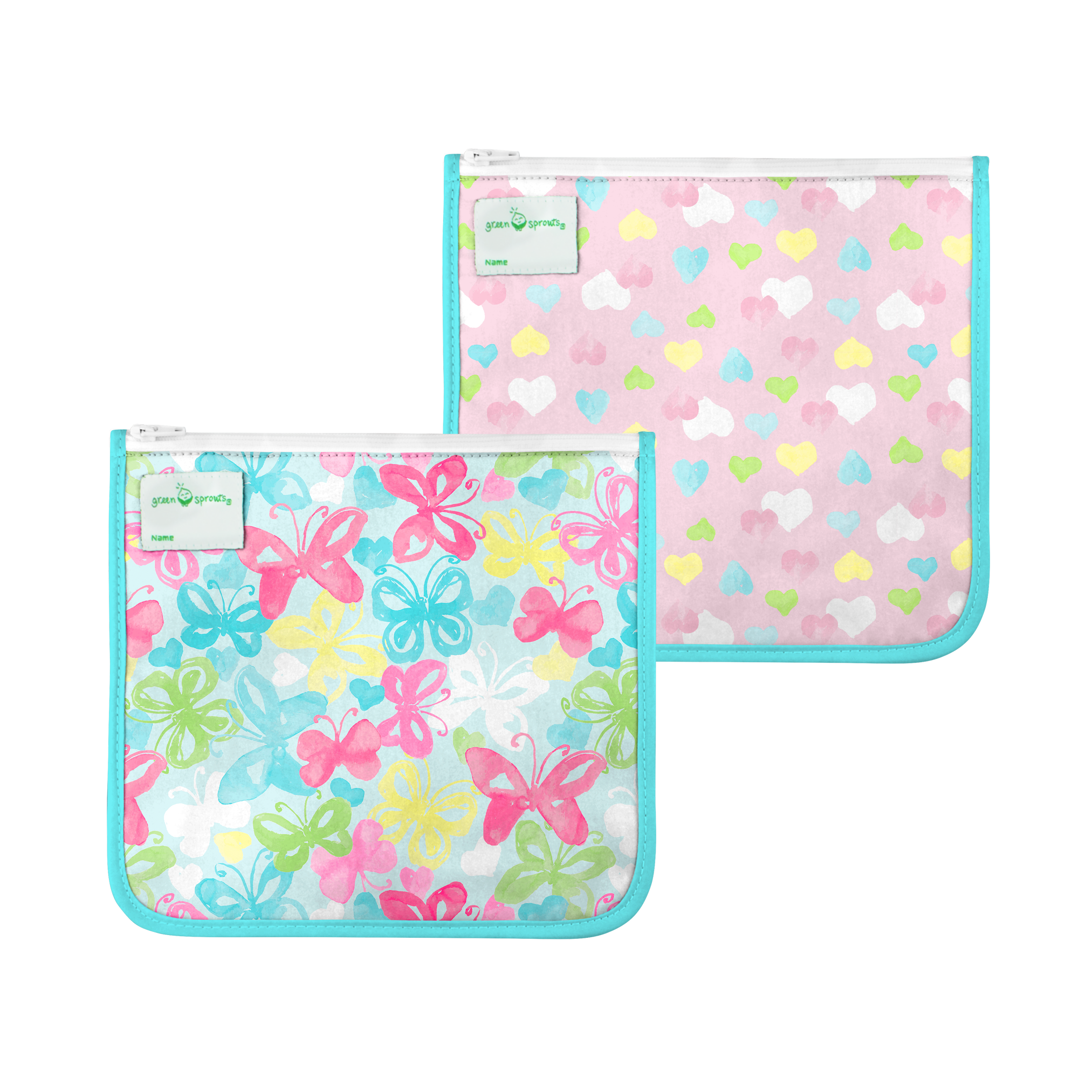 Green Sprouts Reusable Snack Bags (2 Pack) Aqua Swan Set