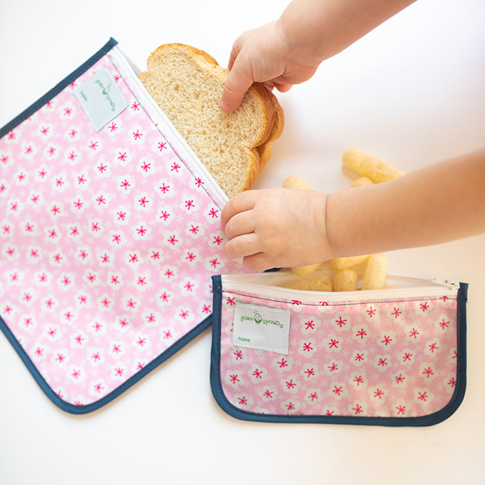 Girl and Fox Reusable Snack Bags, set of two