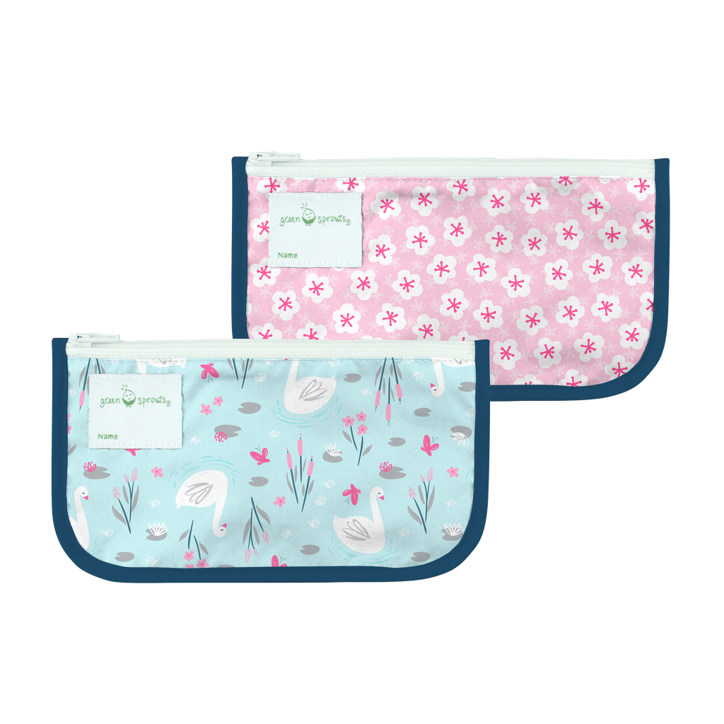 Patterned Reusable Snack and Sandwich Bags, Set of 4, Polka Dots