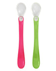 Two Feeding Spoons - Pink and Green
