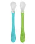 Two Feeding Spoons - Aqua and Green