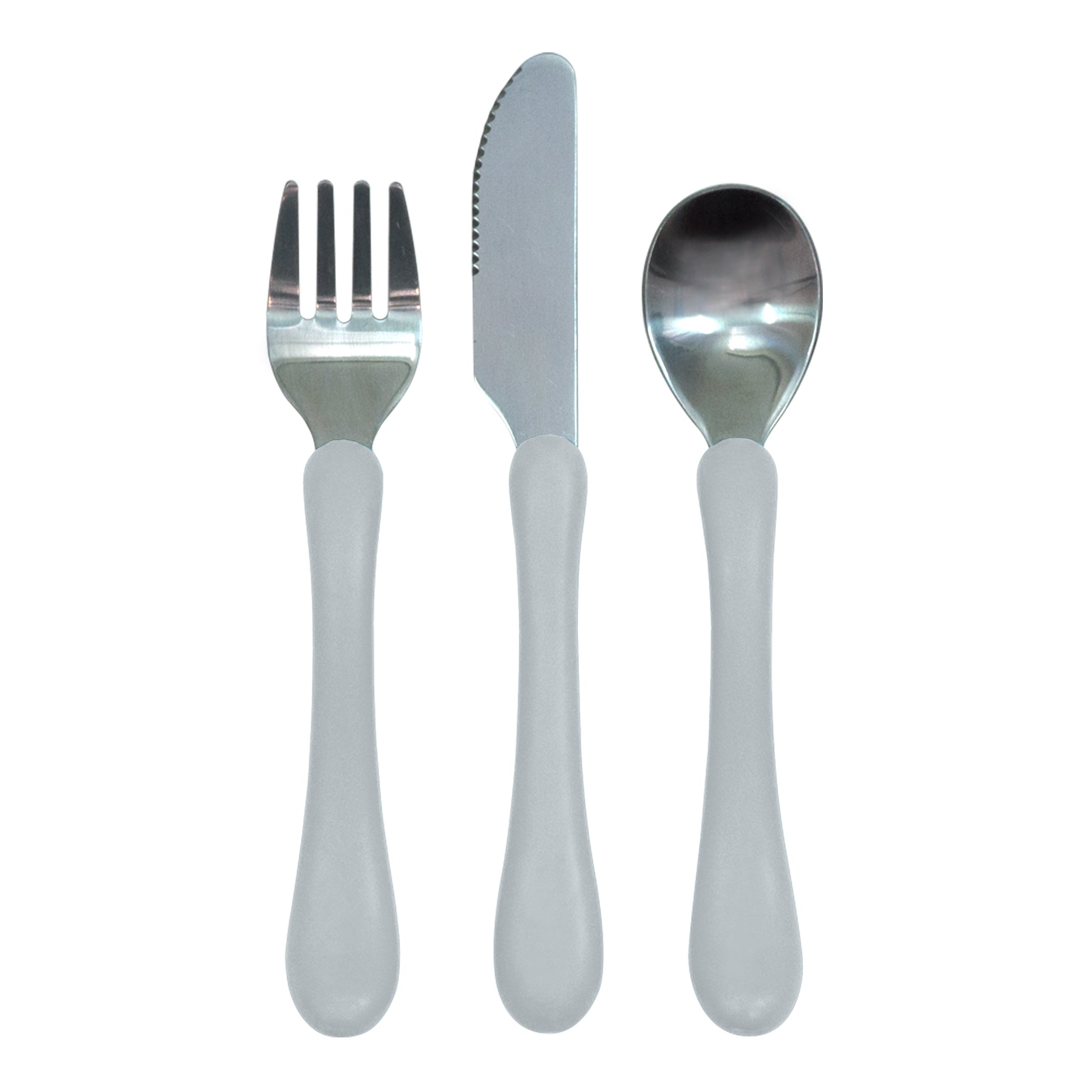Ezpz Mini Utensils (Fork & Spoon in Gray) - 100% BPA Free Fork and Spoon  for Toddlers First Foods + Self-Feeding - Designed by a Pediatric Feeding