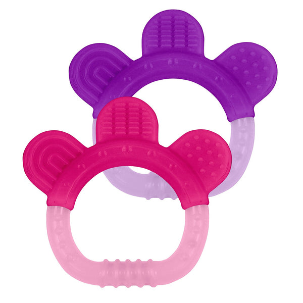 Two Everyday Teethers made from Silicone - Purple and Pink