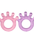 Two Cooling Everyday Teethers - Light pink and light purple.