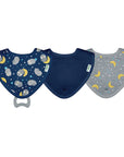 Muslin Stay-dry Teether Bibs made from Organic Cotton (3 pack)