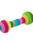 Rainbow Striped Chime Rattle made from Organic Cotton