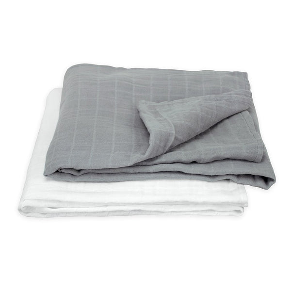 Muslin Swaddle Blankets made from Organic Cotton (2 pack)