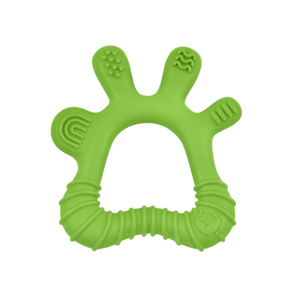 Green Front and Side Teether made from Silicone