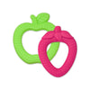 2 Pack Fruit Teethers made from Silicone, Apple and Strawberry