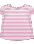 Light Pink Pinstripe Cap Sleeve Rashguard Shirt