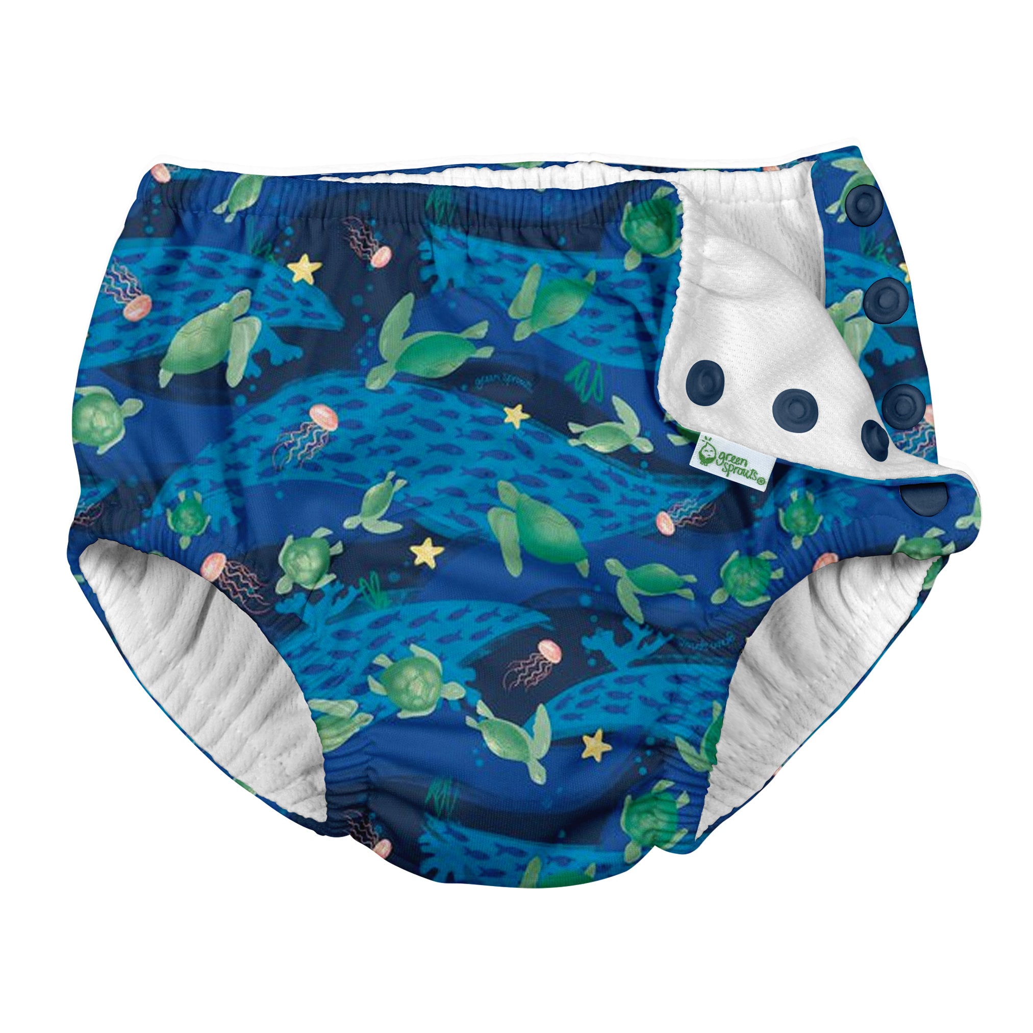 Turtle Daipers Gusseted Swim Diapers– green sprouts
