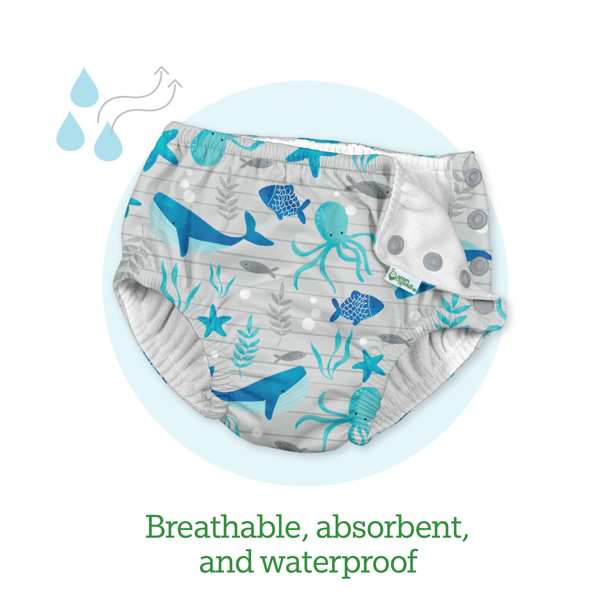 Snap Reusable Absorbent Swim Diaper